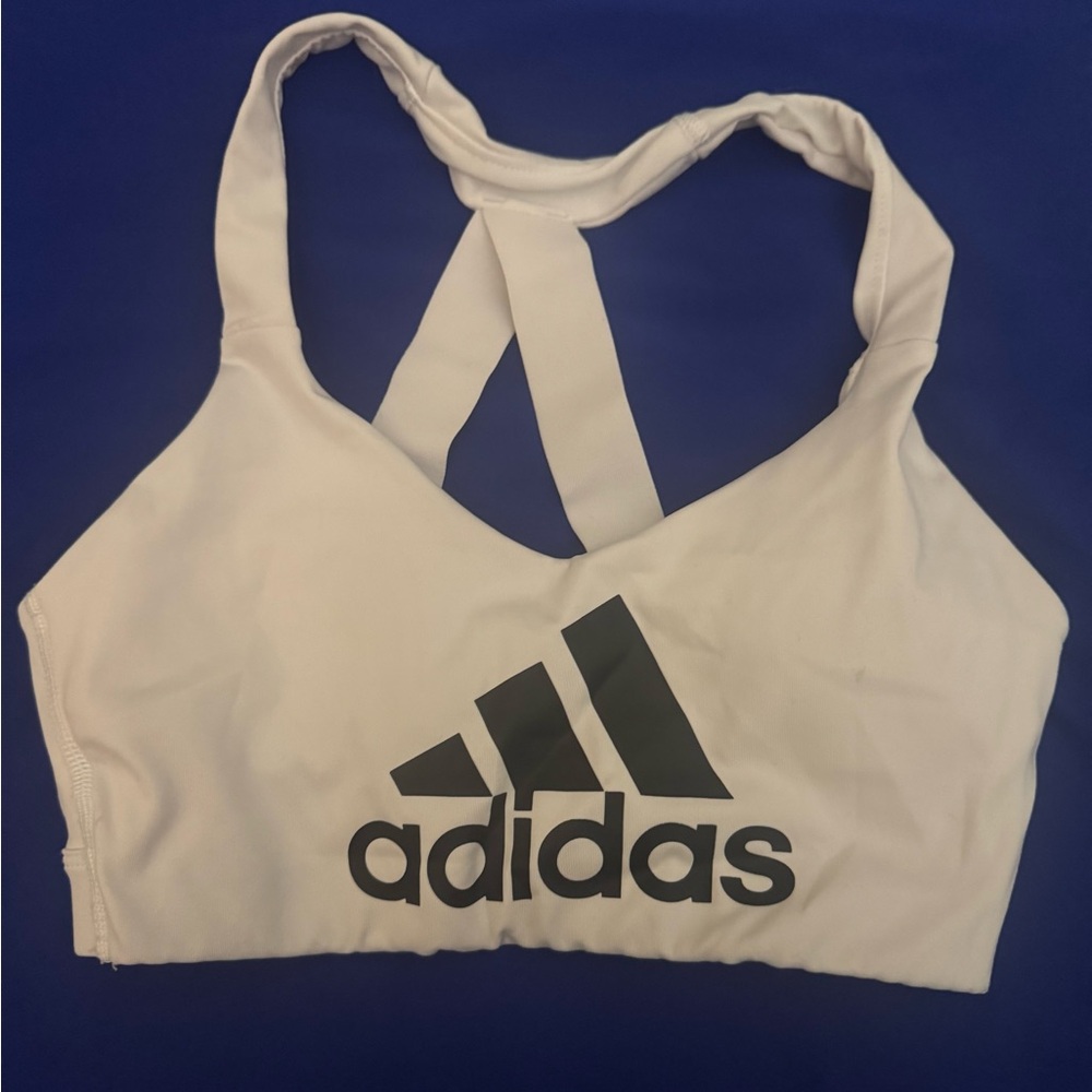 Adidas White Sports Bra